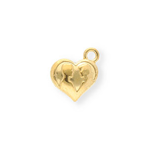 Stainless steel charms heart with silhouette Gold