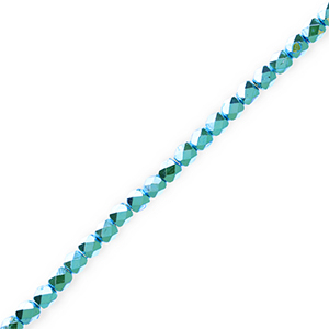 Top faceted beads Metallic Teal Blue