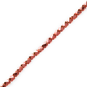 Top faceted beads Metallic Coral Red