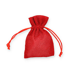 Jewellery bag with glitter Red