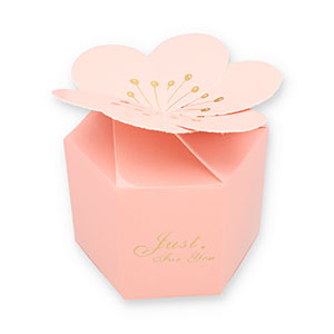 Jewellery (gift) box flower "Just for you" Light Pink-Gold