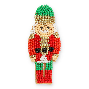 Brooches nutcracker Beige-Red-Gold-Green