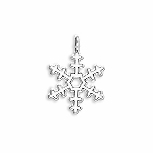 Metal charms snowflake Silver-White