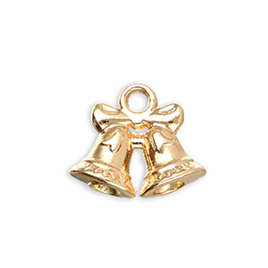 Metal charms Christmas bells Gold