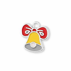 Metal charms Christmas bell Silver-Yellow-Red-Grey