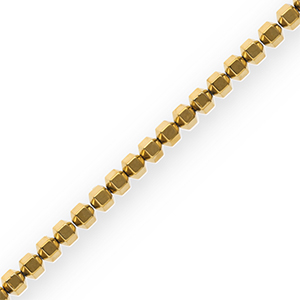 Round hematite beads hexagon Gold