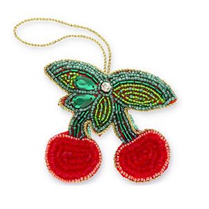 Trendy pendants cherries Green-Red-Gold