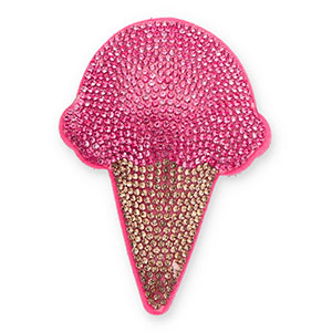 Statement charms with strass ice lolly Dark Pink-Brown
