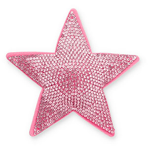 Statement charms with strass star Light Pink