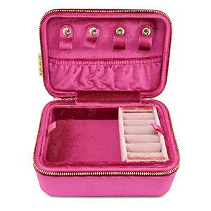 BY31&reg; Jewellery box velvet Fuchsia-Vintage Pink