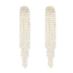 Eco-brass&reg; metal earrings / earpins with strass Gold-Crystal