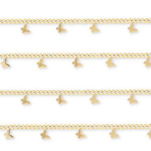 Stainless steel findings belcher chain with butterflies Gold