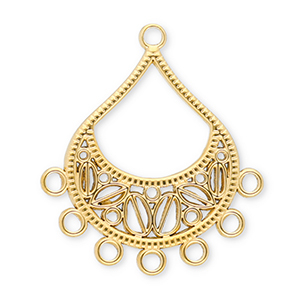 Stainless steel findings charms drop with 7 loops Gold