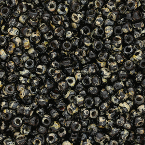 Miyuki seed beads 8/0 Opaque Picasso Black 8-4511
