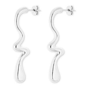 Stainless steel earrings / earpins drop Silver