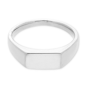 Stainless steel rings rectangle Silver