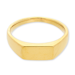 Stainless steel rings rectangle Gold