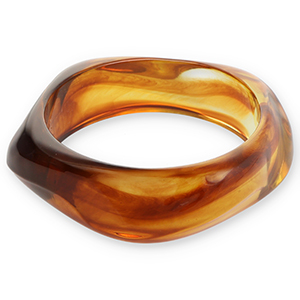 Bracelets bangle resin Transparent Amber Brown