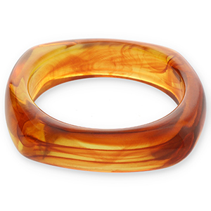 Bracelets bangle resin Transparent Amber Brown