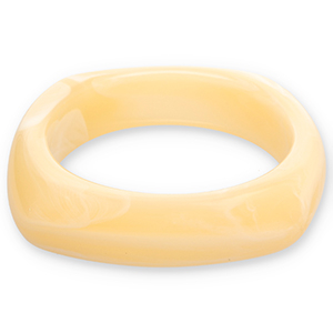 Bracelets bangle resin Vanilla Yellow-White