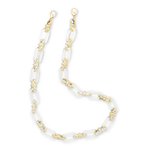 Trendy acrylic phone cord Transparent-Gold