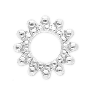 Stainless steel findings charms / connector Bali ring Silver