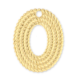 Stainless steel charms oval Gold