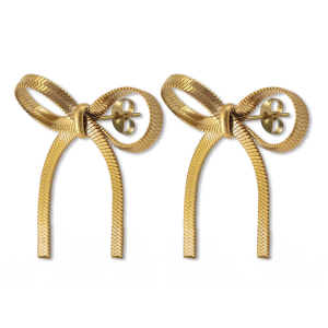 Stainless steel earrings / earpins bow Gold