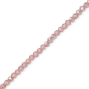 Top faceted beads 4x3mm disc Light Pink-Pearl Shine Coating