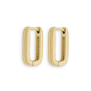 Stainless steel earrings / earpins oval Gold