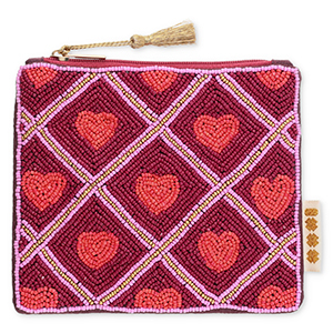 BY31&reg; Pouch hearts Lilac Pink-Port Red-Coral Red-Gold