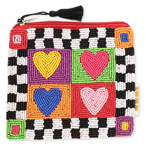 BY31&reg; Pouch hearts & cubes Black-White-Multicolour