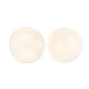 8 mm acrylic beads with glitter Vanilla Yellow-Turquoise