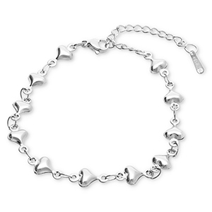 Stainless steel bracelets hearts Silver