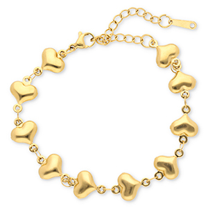 Stainless steel bracelets hearts Gold