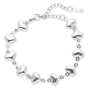 Stainless steel bracelets hearts Silver