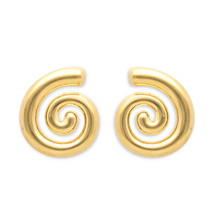 Stainless steel earrings / earpin spiral Gold