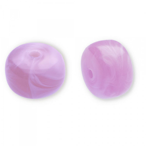 Acrylic beads disc Lilac-White