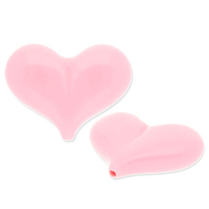 Acrylic beads heart Pink