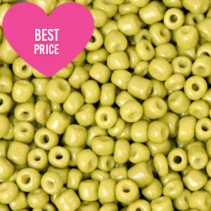 Glass seed beads 8/0 (3mm) Lime Green