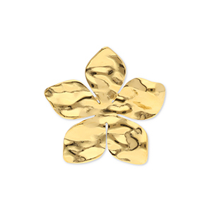 Stainless steel rings flower Gold