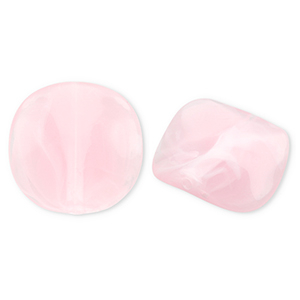 Acrylic beads organic Light Pink-White