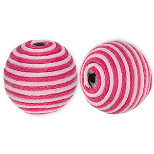 22 mm acrylic beads with waxed cord Light Pink-Pink