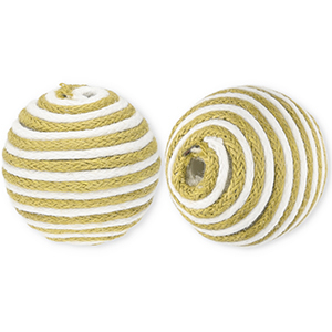 22 mm acrylic beads with waxed cord Olive Green-White