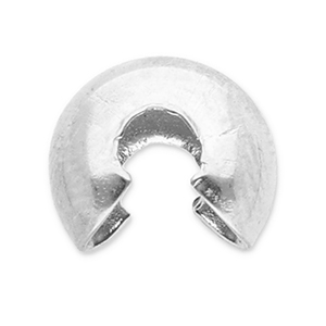 Stainless steel findings crimp cover 6mm Silver