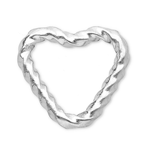 Stainless steel findings connector heart Silver
