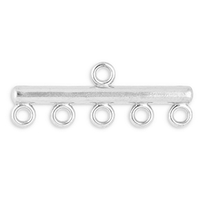 Stainless steel findings charms with 5 loops Silver