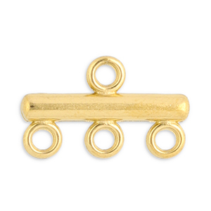 Stainless steel findings charms with 3 loops Gold