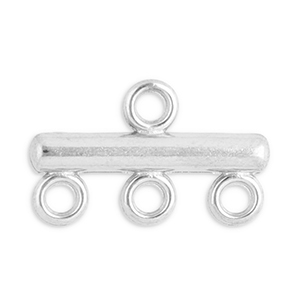 Stainless steel findings charms with 3 loops Silver