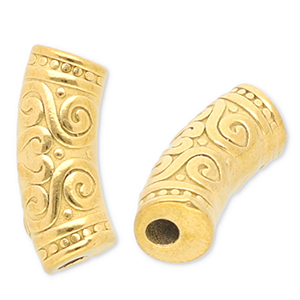 Stainless steel beads tube Gold